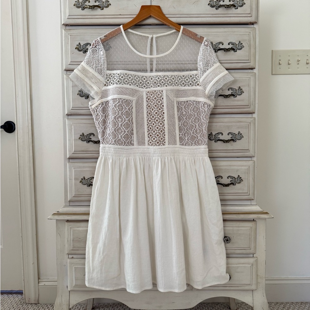 White Embroidered Linen Fairy Dress